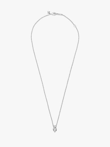 Funklende Collier-Halskæde med Dobbelthjerte Vedhæng