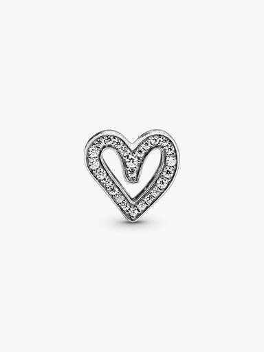 Funklende Frihåndshjerte Charm