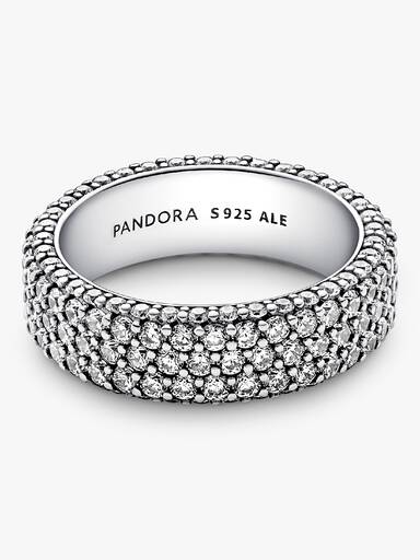 Pandora Timeless Ring med Tredobbelt Række Pavé