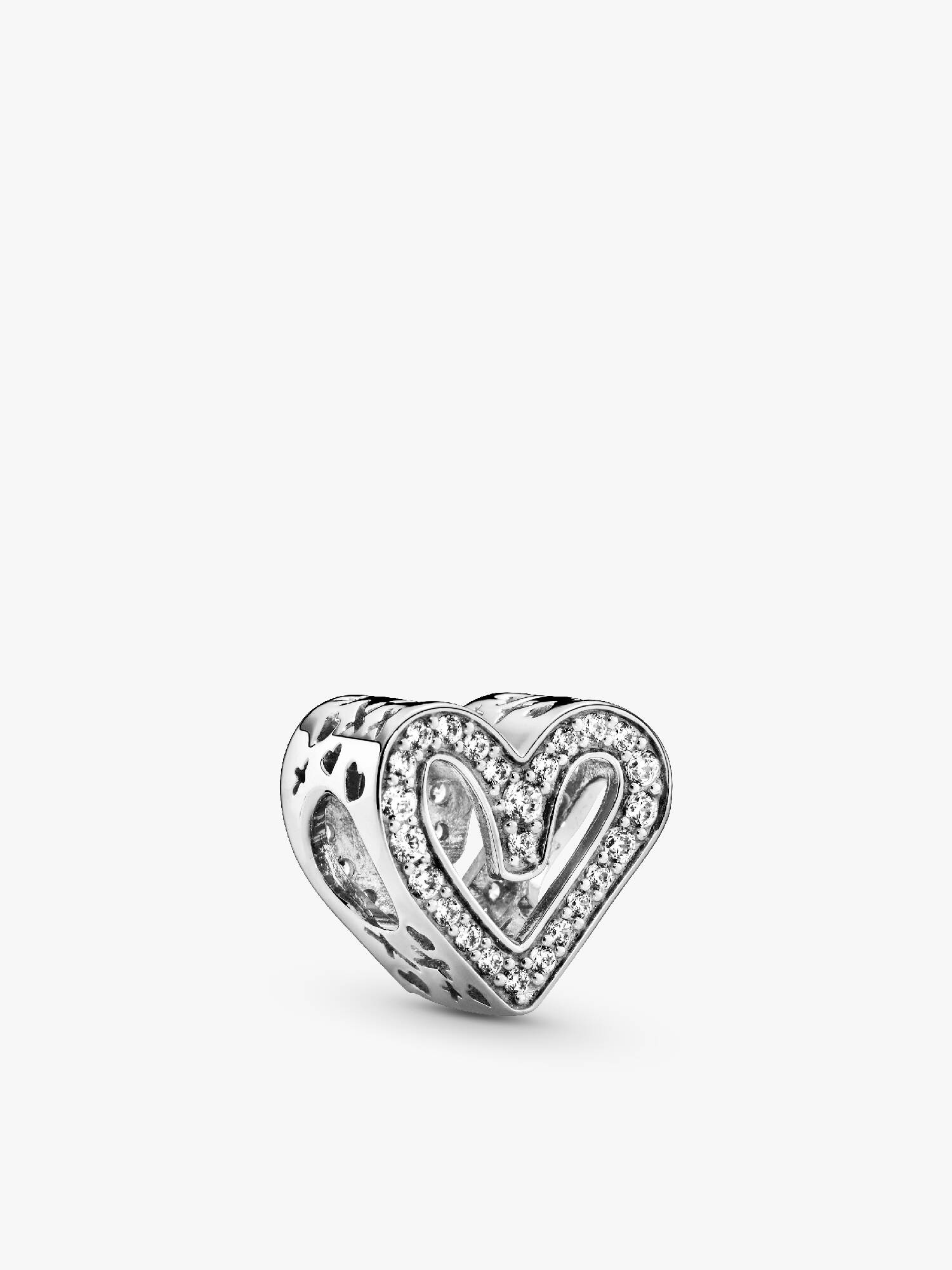 Funklende Frihåndshjerte Charm