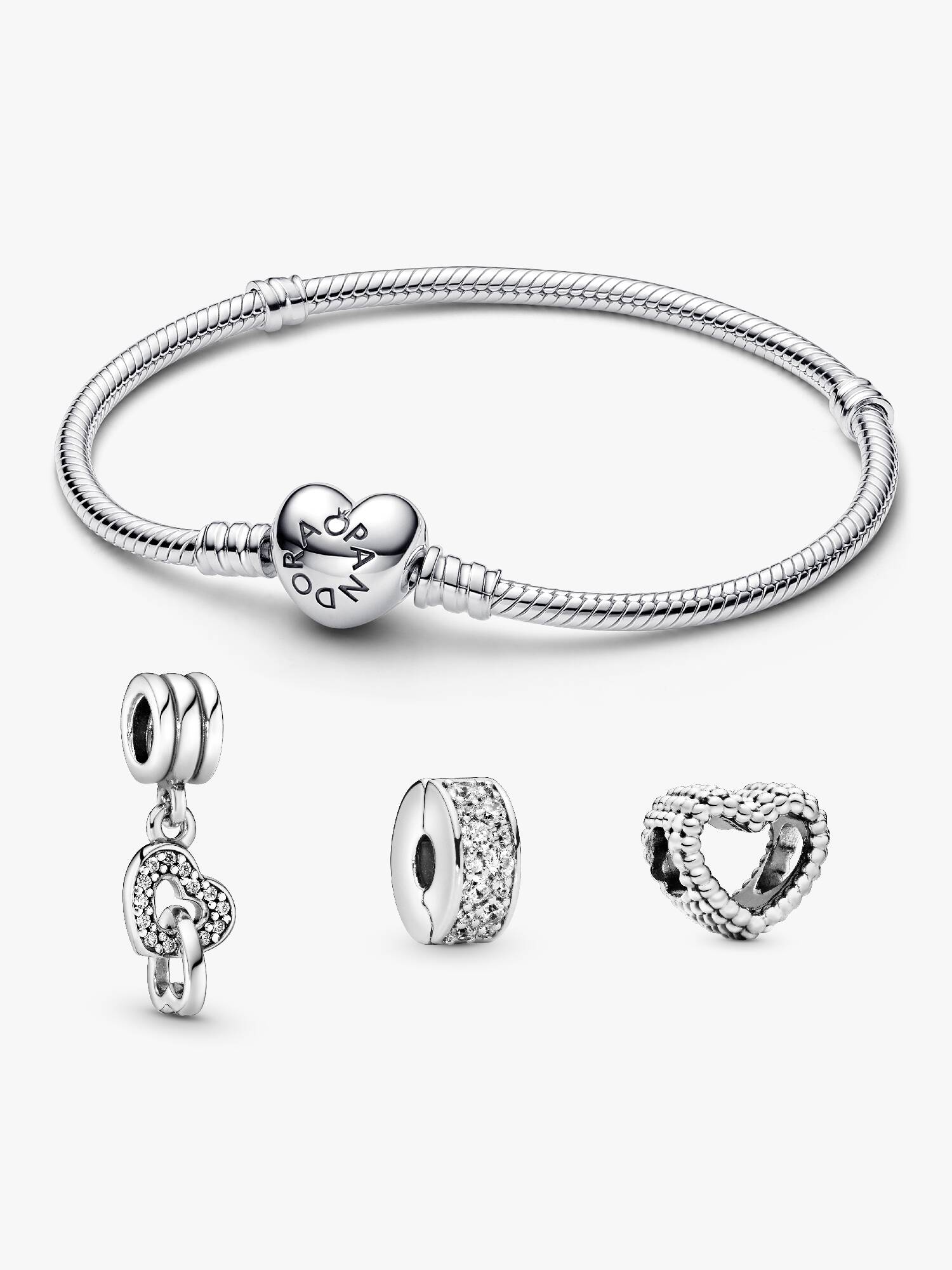 Sammenflettede Hjerte Armbåndssæt