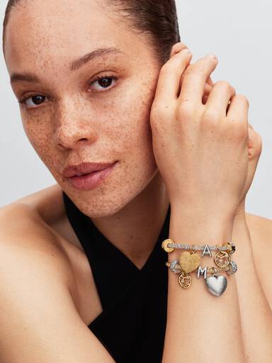 Funklende Mesh Armbånd med Hjertelås