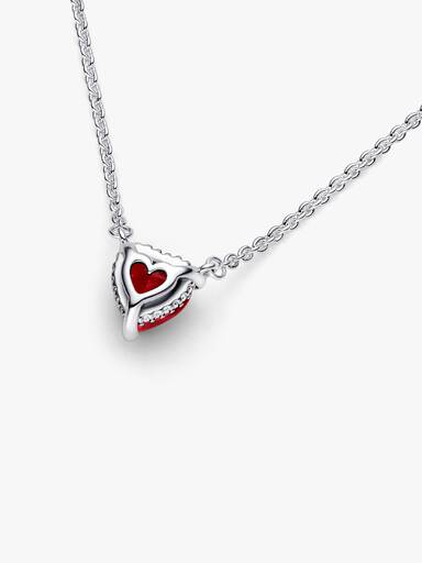 Collier-halskæde med funklende Hjertehalovedhæng
