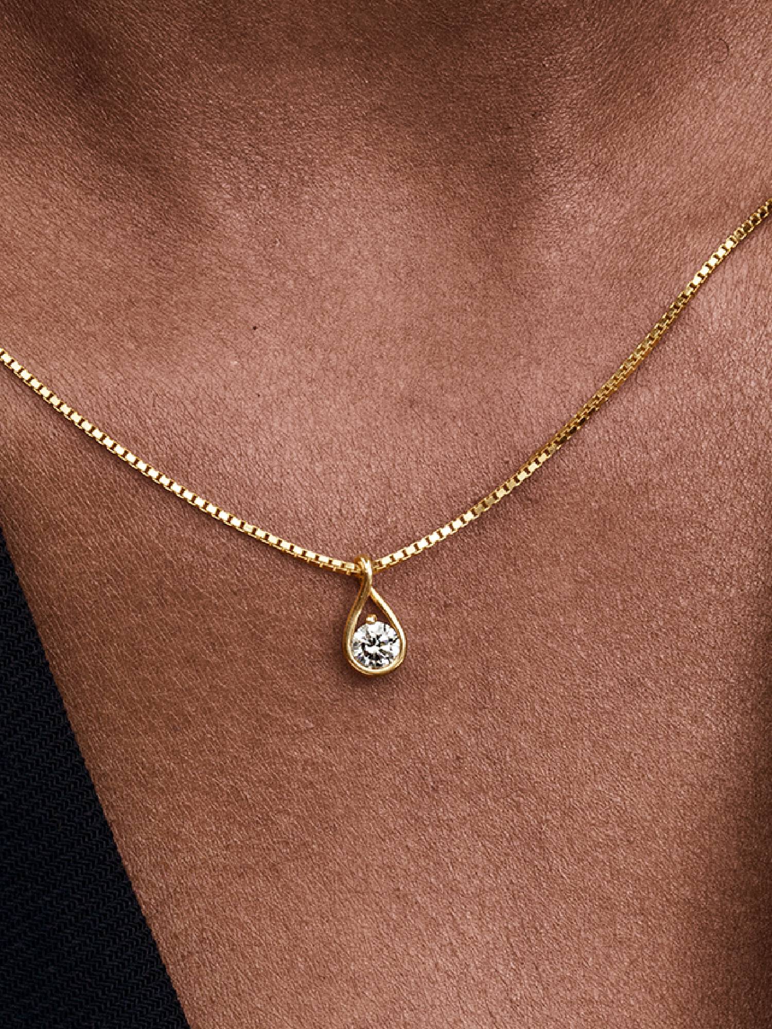 Pandora Infinite halskæde med vedhæng i 14 kt. guld med laboratorieskabt diamant