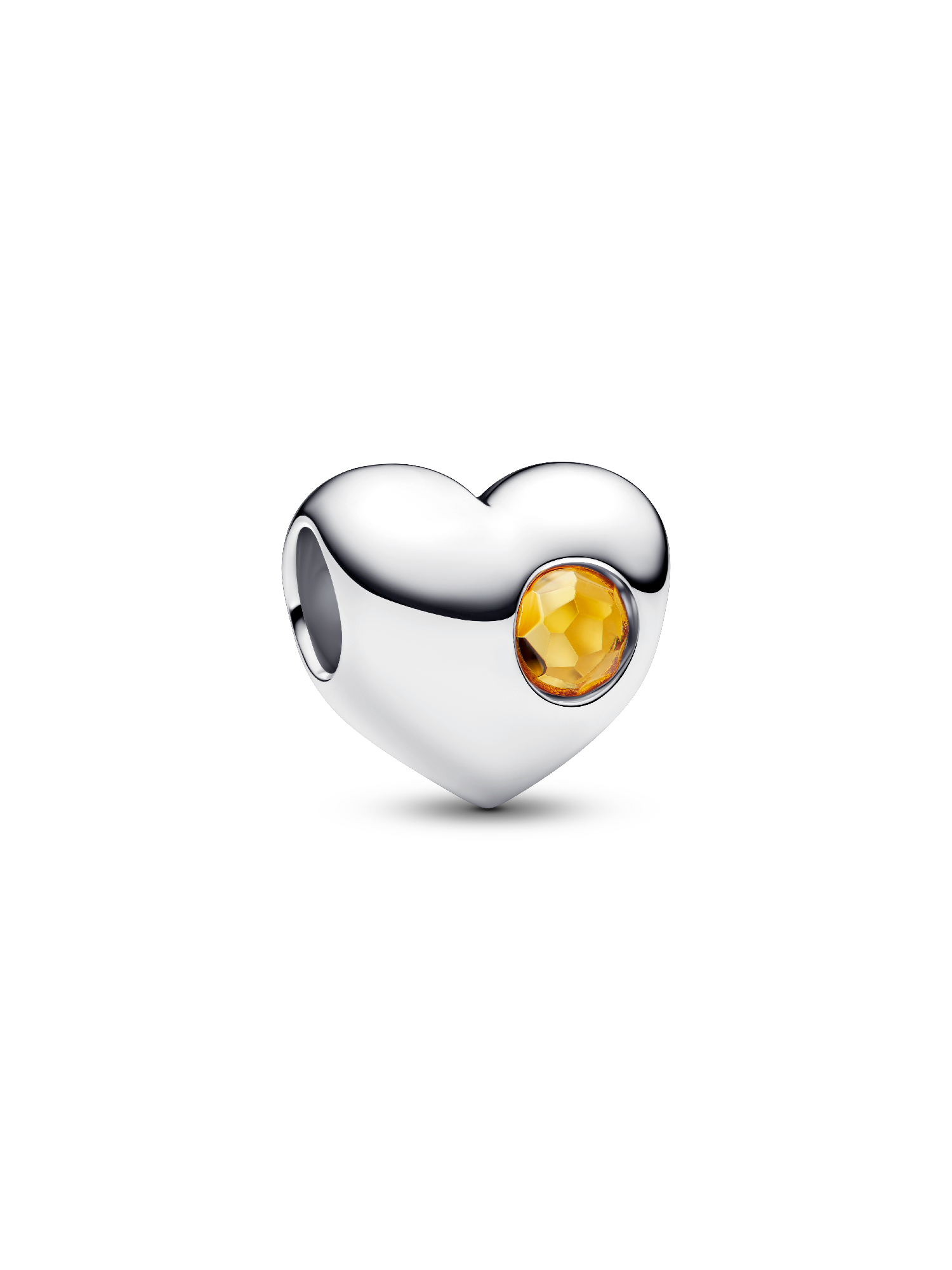 Hjertecharm med Honningfarvet Sten