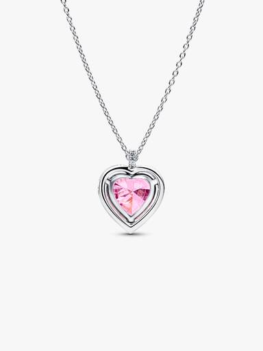 Pink Halo Hjerte Collier-Halskæde