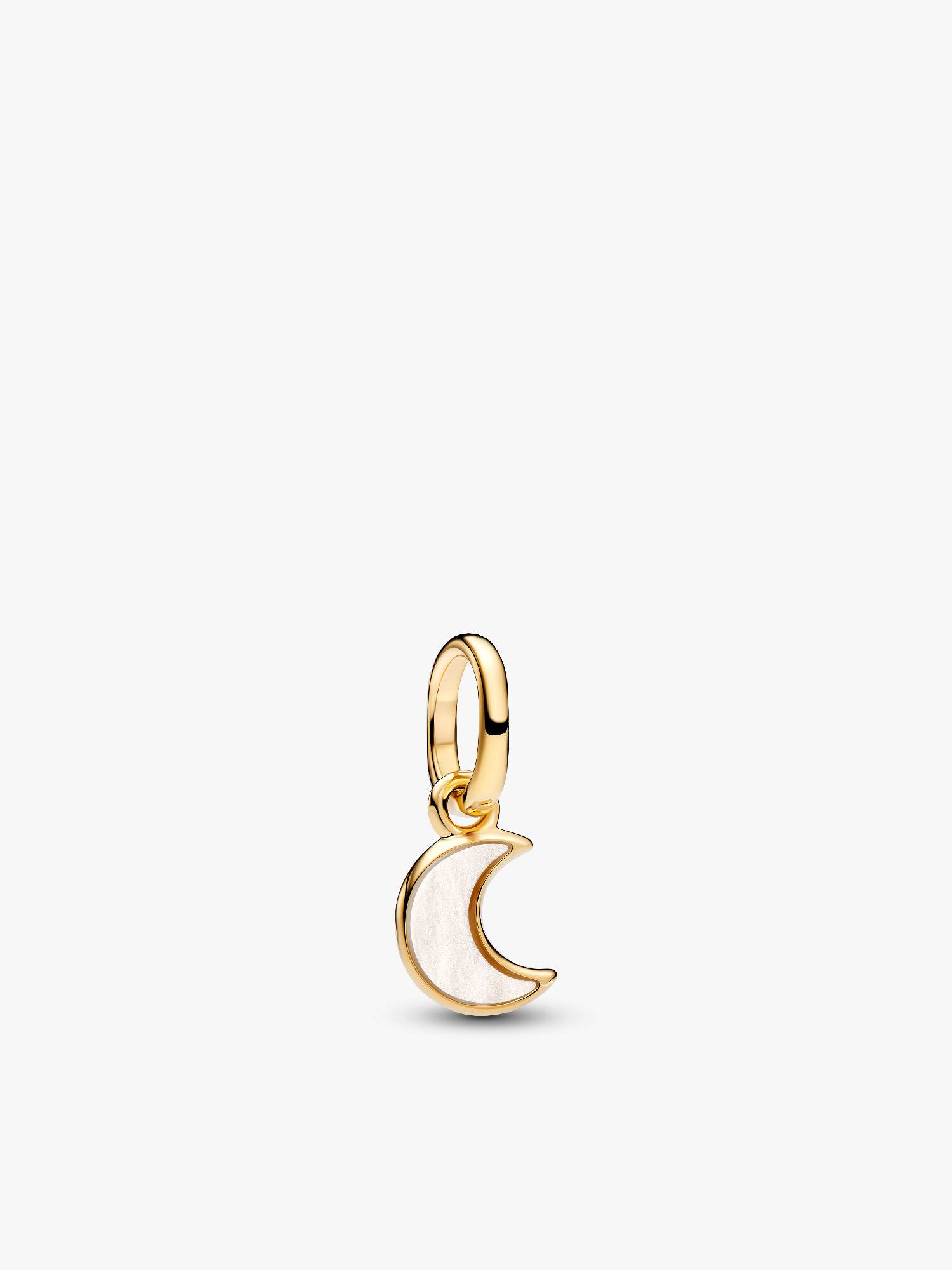 Hvid Halvmåne Mini Charm med Vedhæng