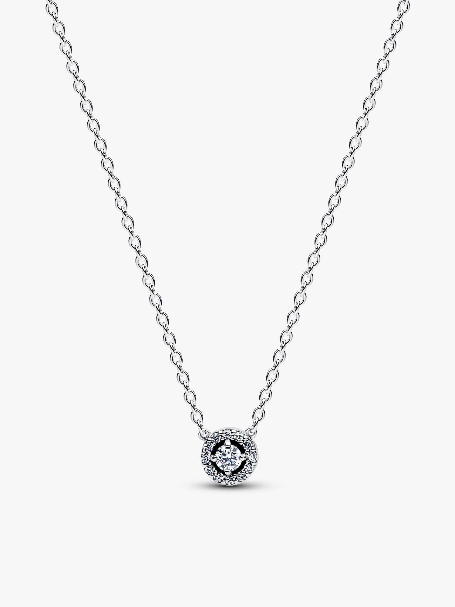 Rund Pavé Halo Collier Halskæde